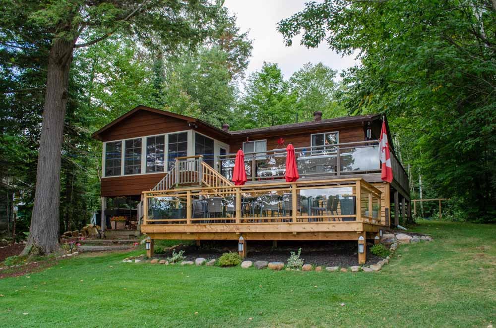 Lakefront cottage deck in Ontario