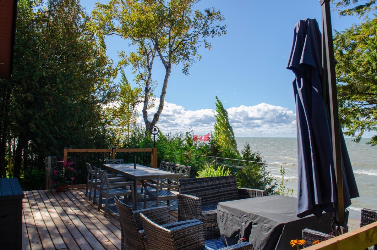 Deck overlooking Lake Huron