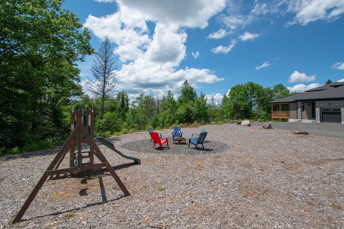 Firepit with the Playground Nearby