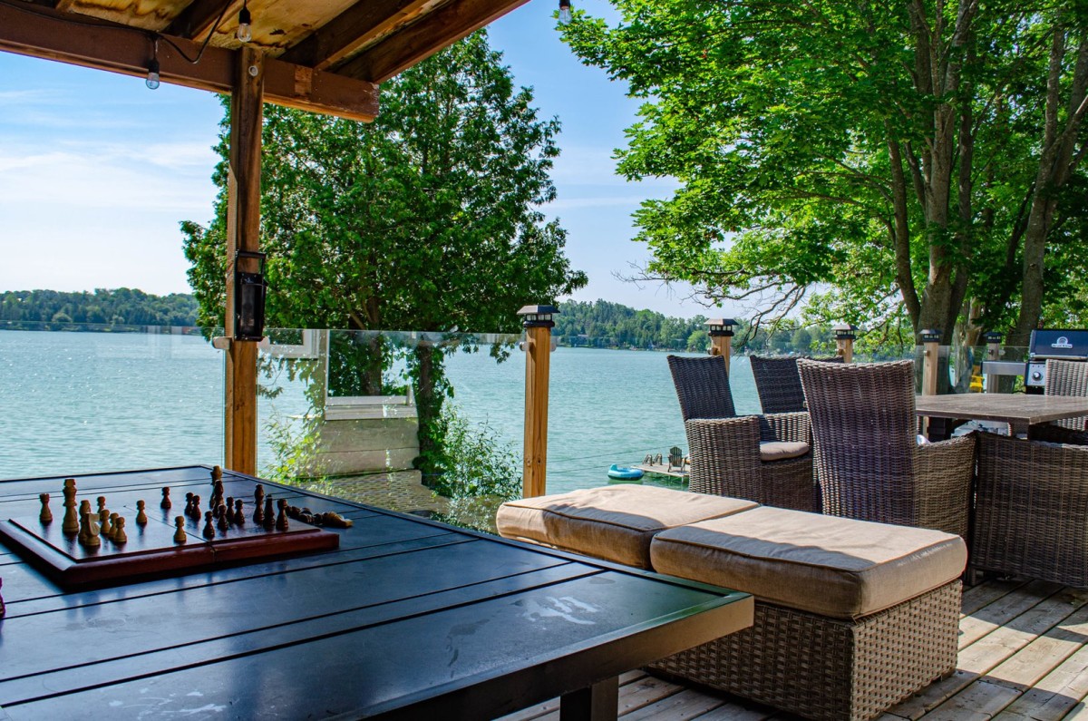 Deck overlooking Little Lake