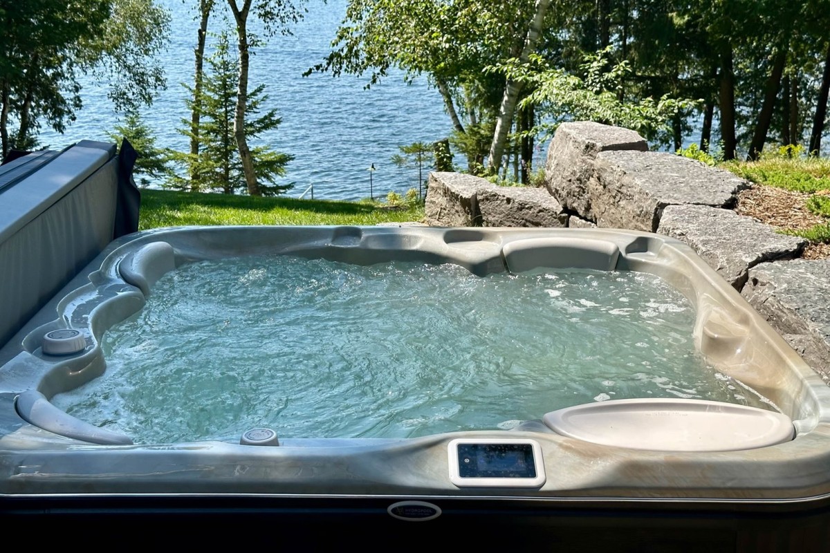 Hot tub overlooking Balsam Lake