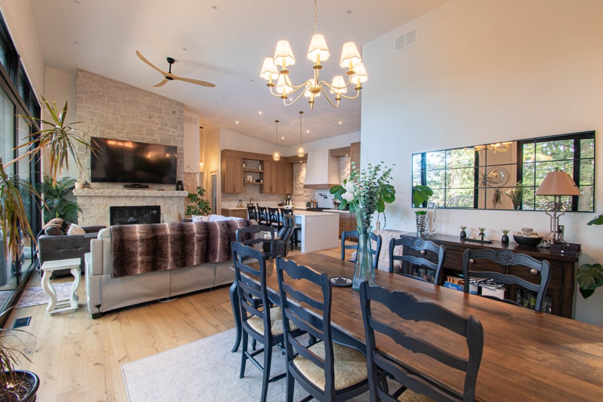 Main Dining into Living & Kitchen