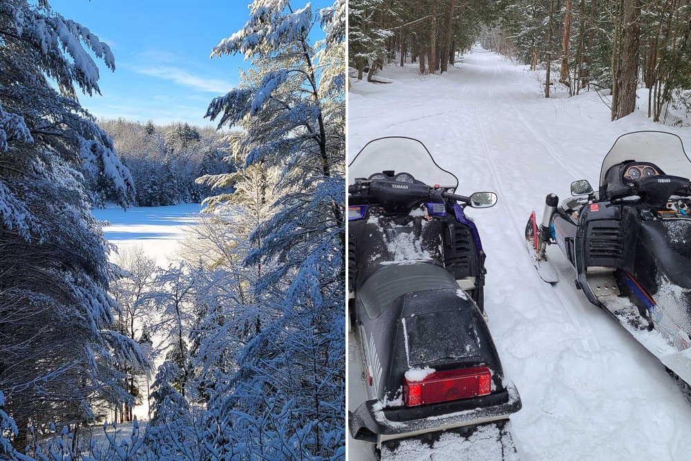 Ontario winter cabins with snowmobiling