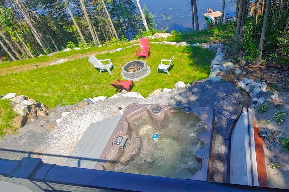 Hot Tub and Waterfront from Deck