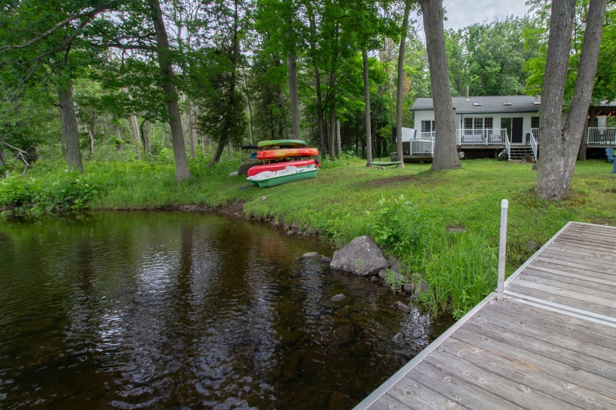 To the Right side of the Dock in June - hot tub not availabl