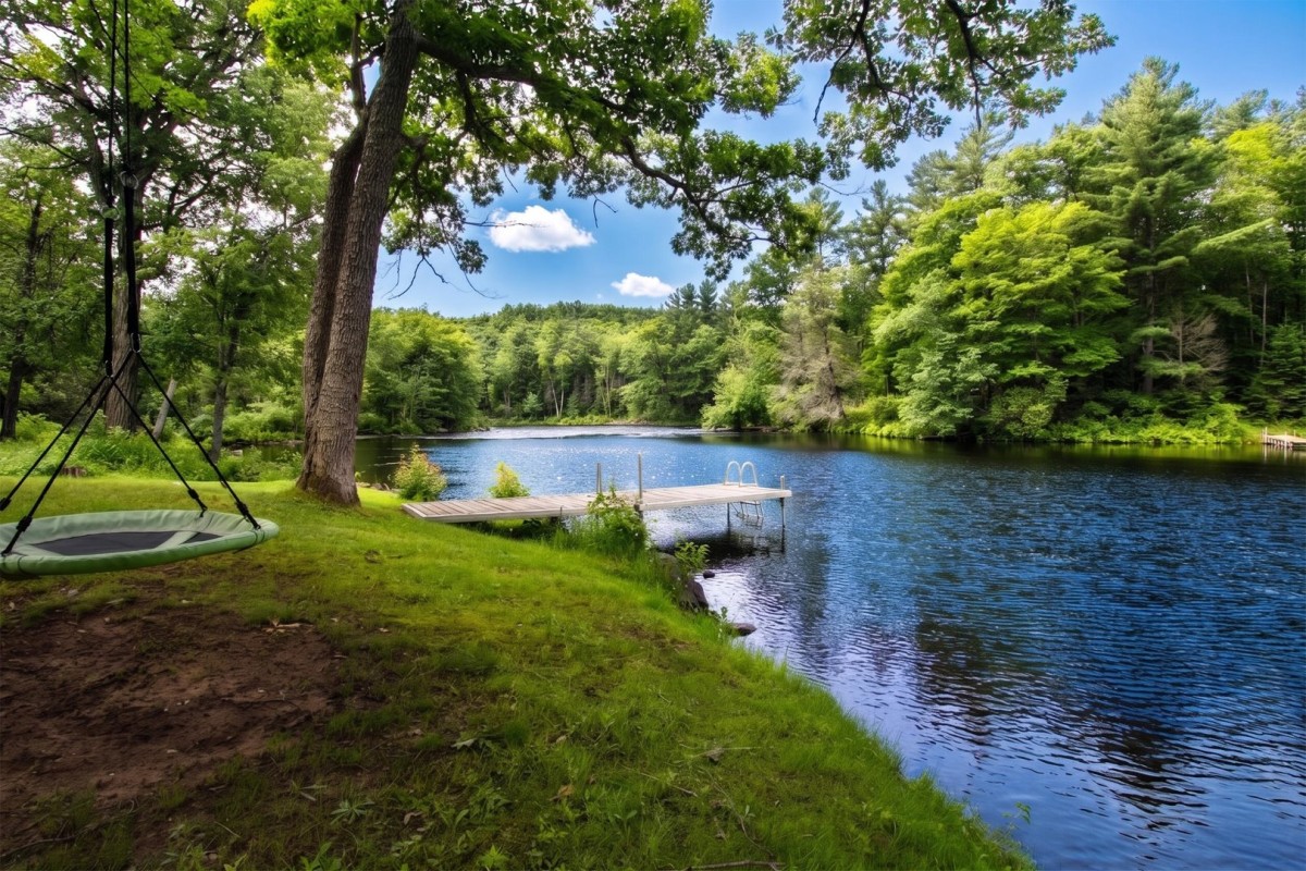 Waterfront - a small beach appears here in late summer
