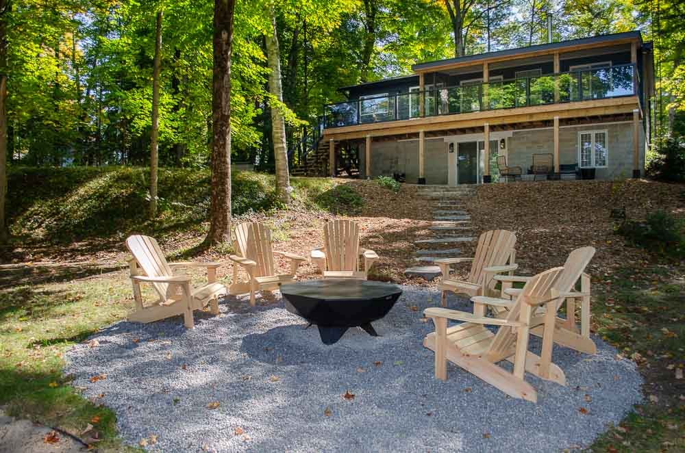 Sandy Pines Firepit and cottage