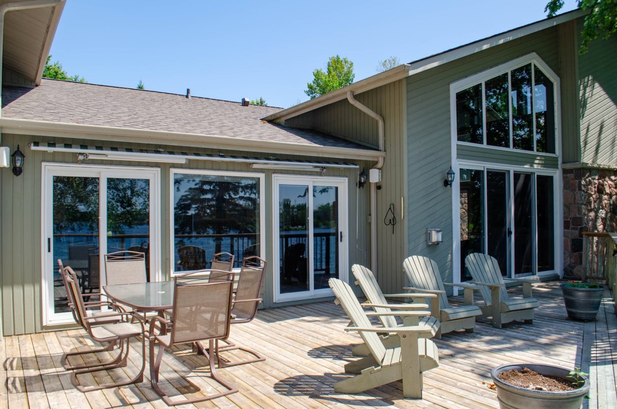 Deck seating off the kitchen