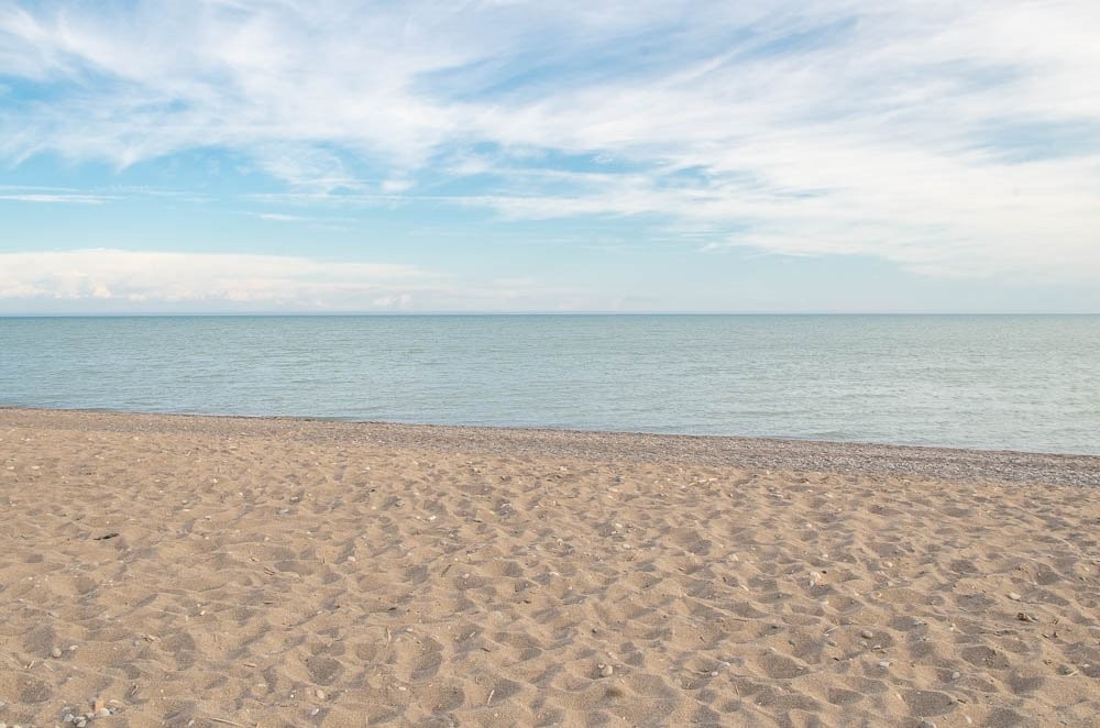 Large sand beach on Lake Erie