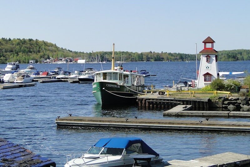 Marina in Parry Sound, a more quiet part of Ontario Cottage Country
