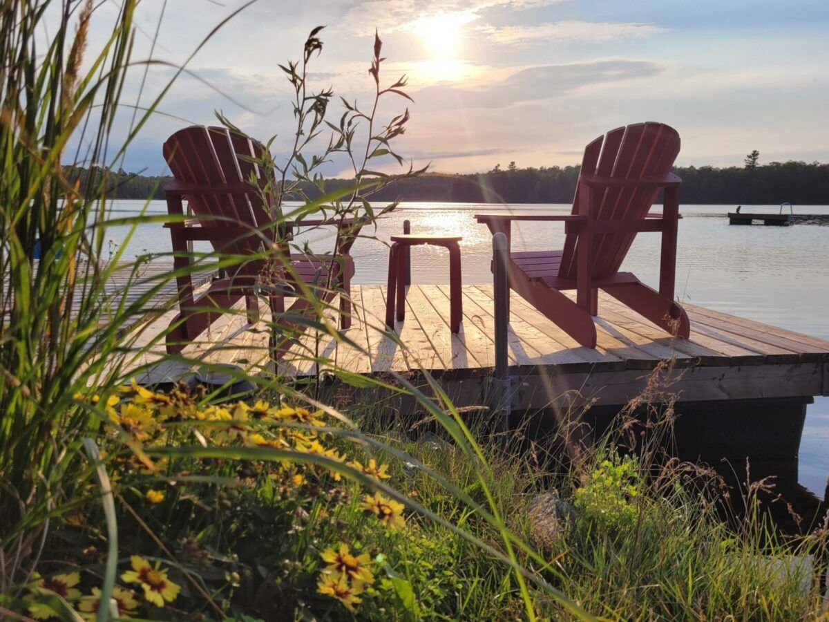 Getting Your Cottage Rental Ready for Spring - dock seating at Ontario cottage rental