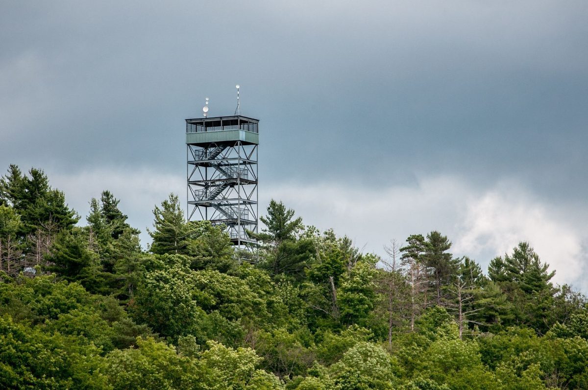View from below of the Tower Hill Lookout structure, Parry Sound